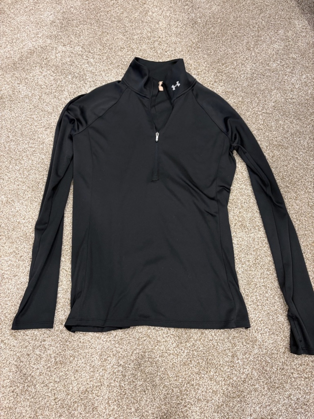 Under Armour Women's Black Long-Sleeve 1/4 Zip Athletic Top